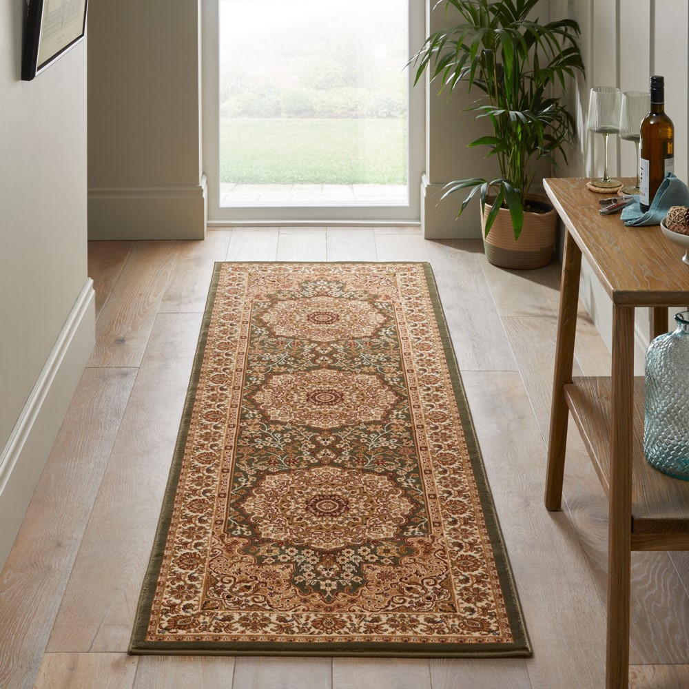 Grand Heritage GH101 Traditional Persian Runner Rugs by Concept Looms in Green